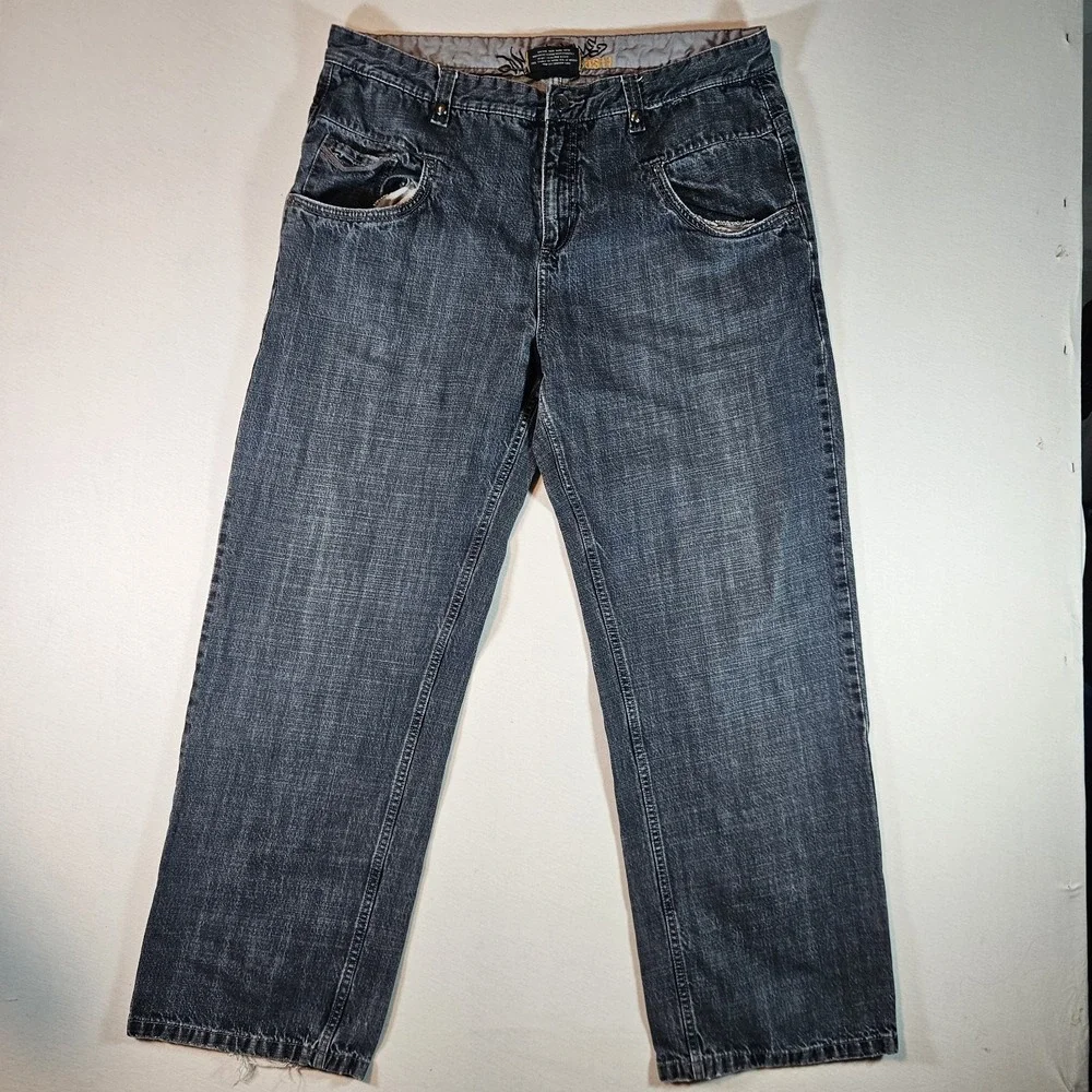 Anchor Blue Beyond Baggy Jeans Size 38x32 Y2K Skater Wide Leg Oversized‎
